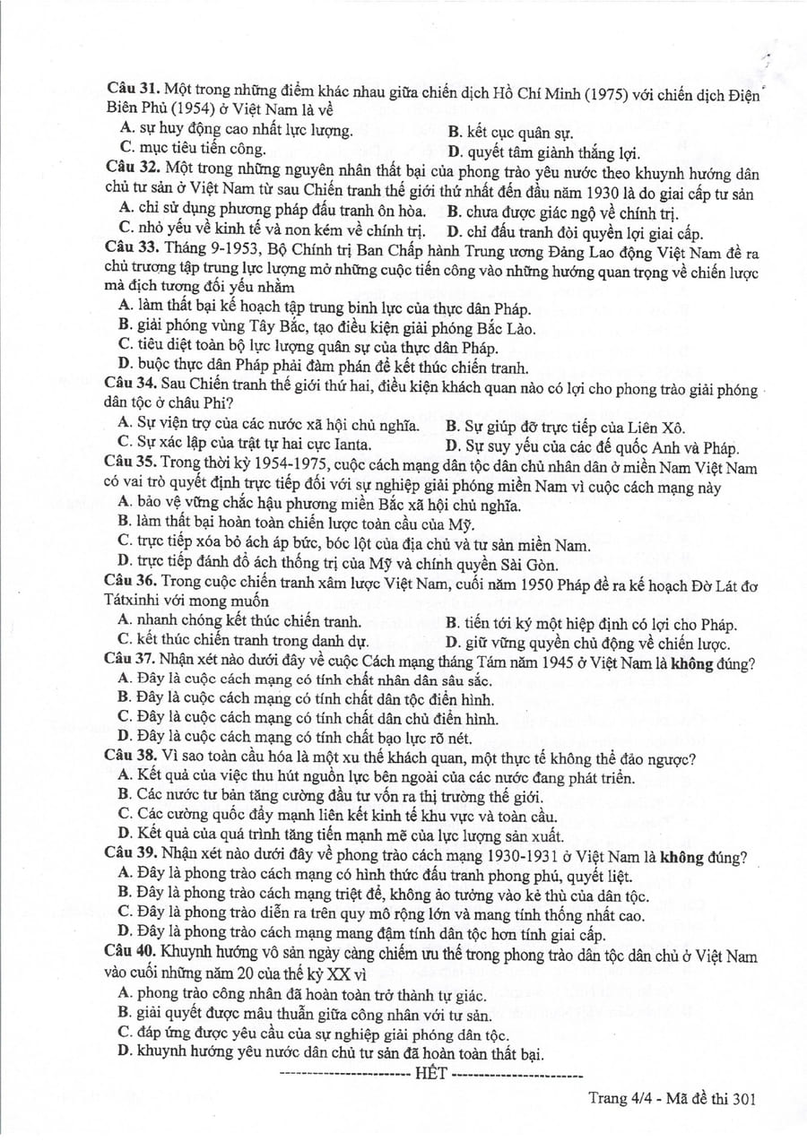 Đề chính thức môn sử 2017 4