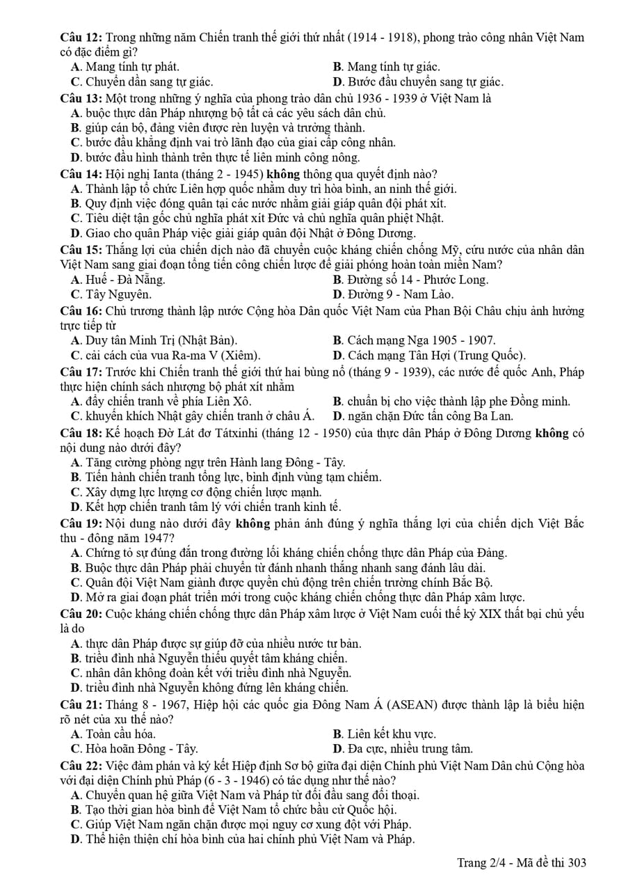 Đề chính thức môn sử 2018 3