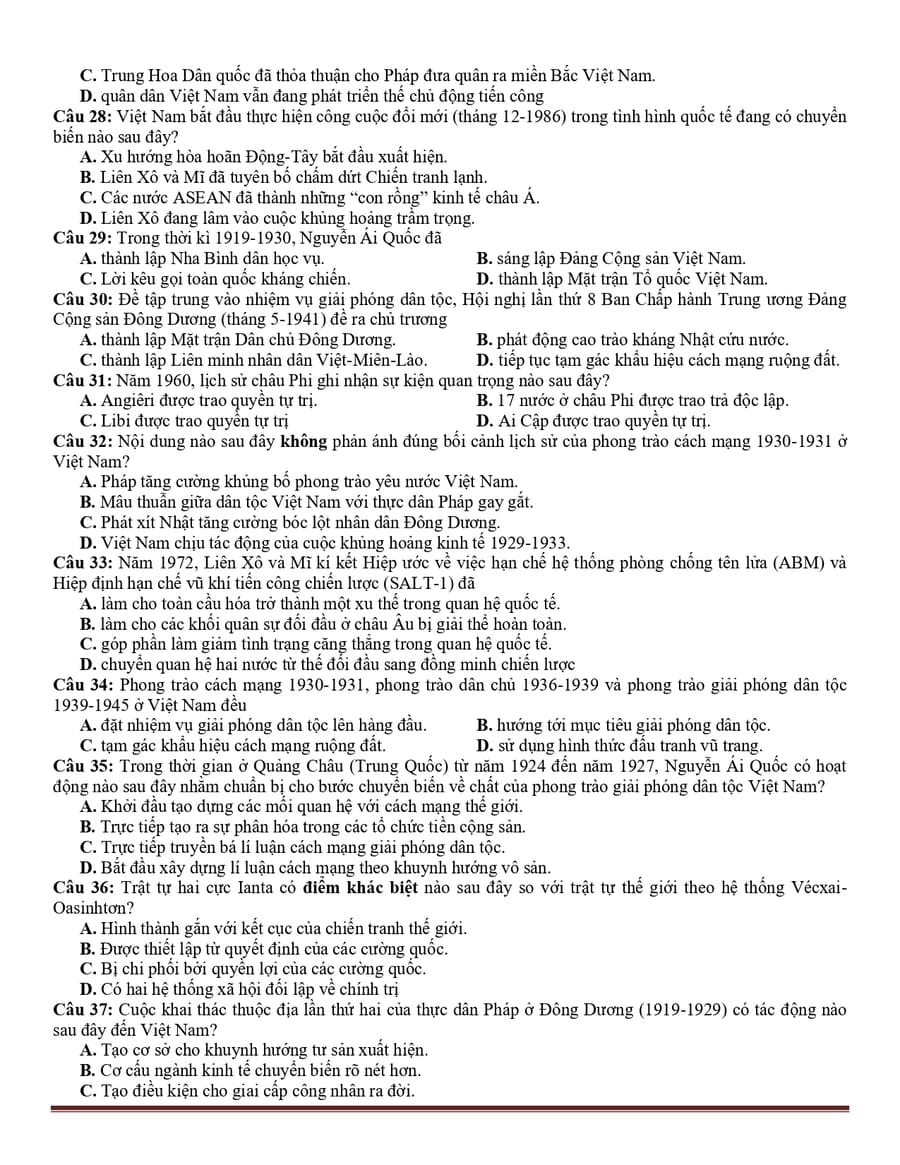 Đề chính thức môn sử 2020 3