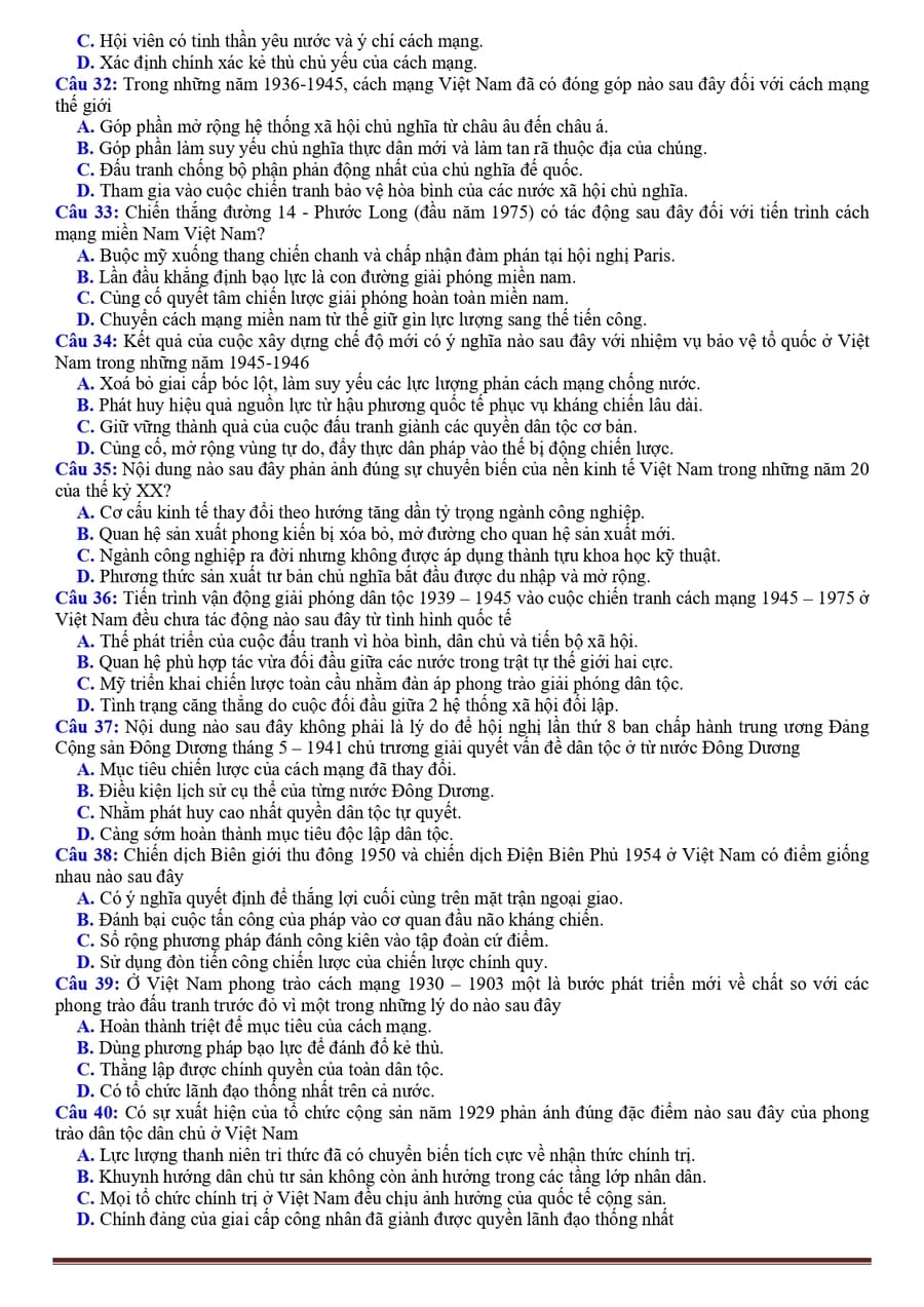 Đề chính thức môn sử 2022 3