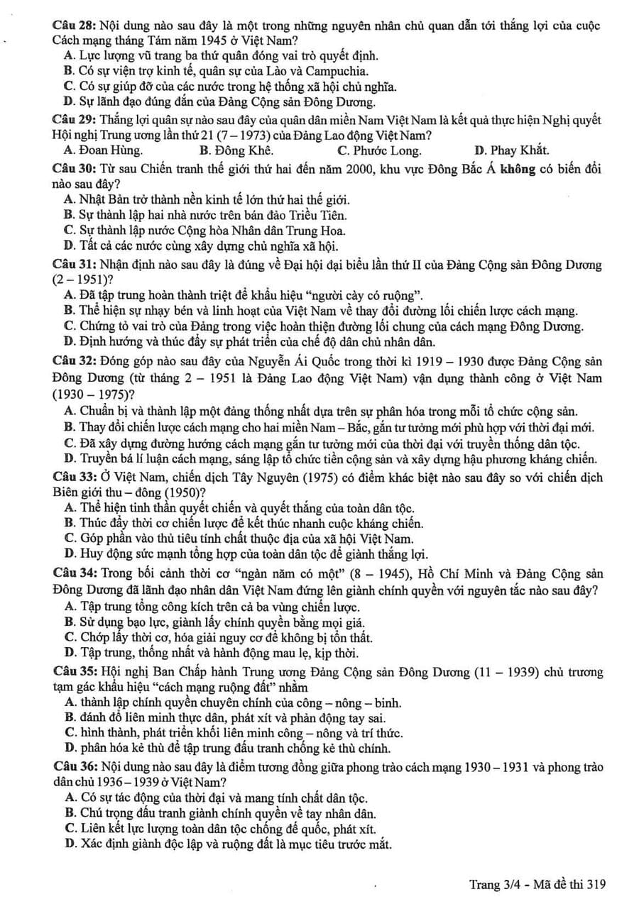 Đề chính thức môn sử 2024 3