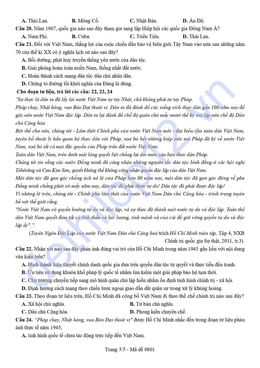 Đề thi thử tốt nghiệp môn sử cụm chuyên môn số 2 Daklak 2026 3