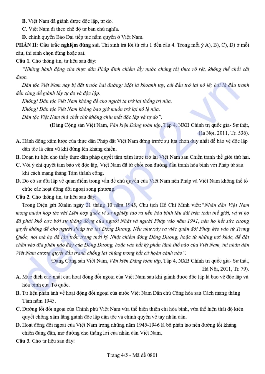 Đề thi thử tốt nghiệp môn sử cụm chuyên môn số 2 Daklak 2026 4