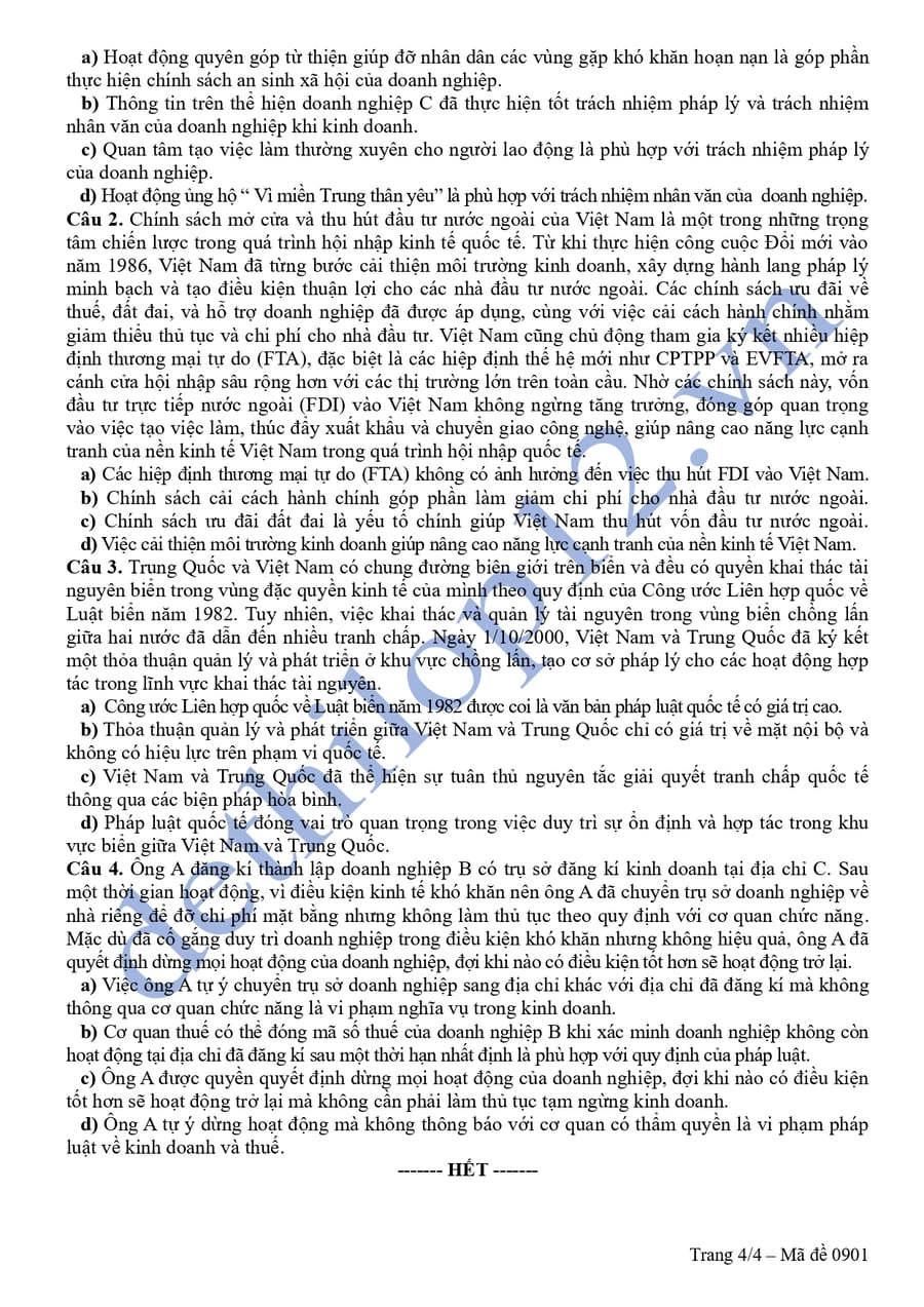 Đề thi thử tốt nghiệp môn KTPL Quảng Trị 2026 4