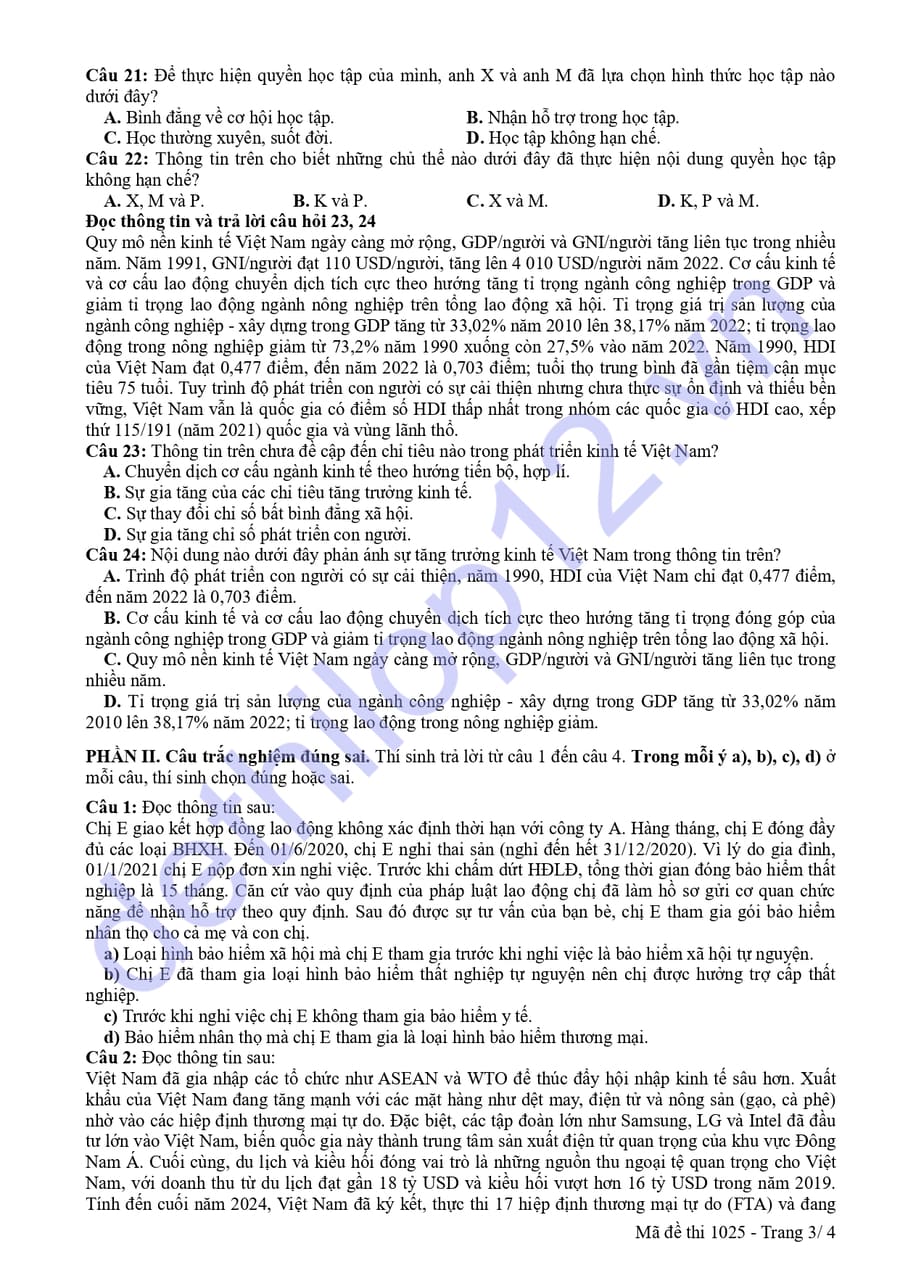 Đề thi thử tốt nghiệp môn KTPL Hưng Yên 2026  3