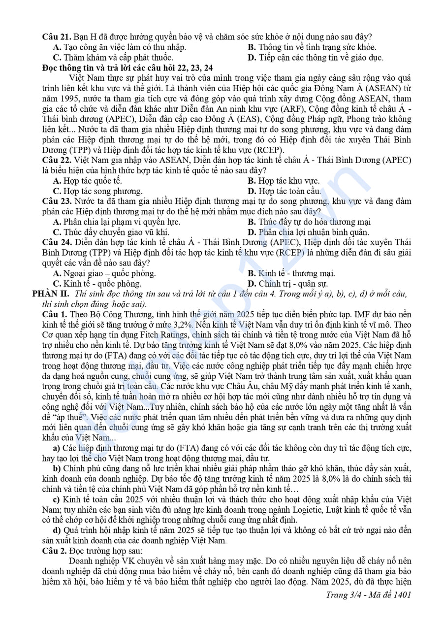 Đề thi thử tốt nghiệp môn KTPL Nam Định 2025 lần 1 3