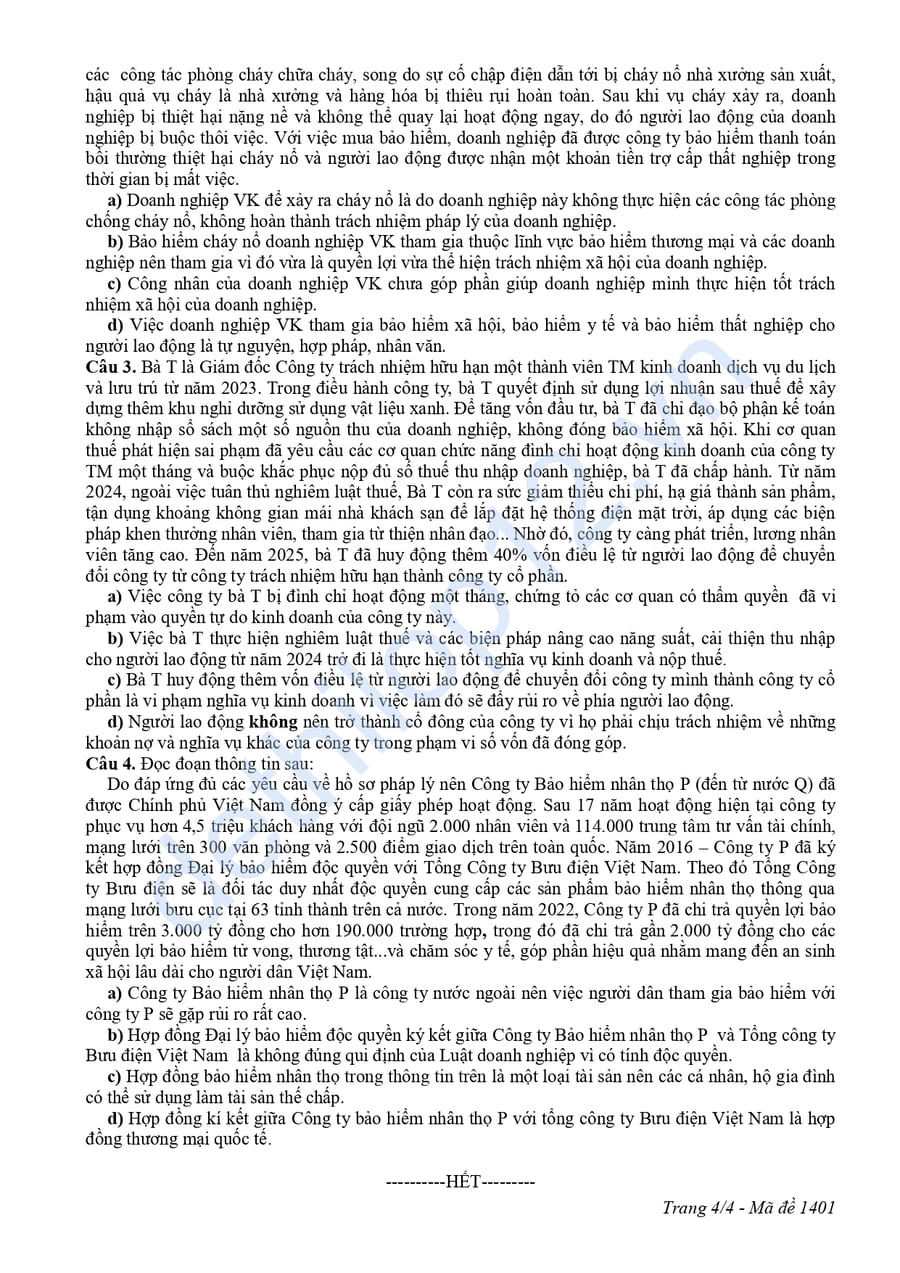 Đề thi thử tốt nghiệp môn KTPL Nam Định 2025 lần 1 4