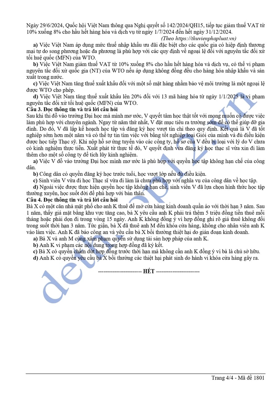 Đề thi thử tốt nghiệp môn KTPL Thanh Hoá 2026 lần 2 4