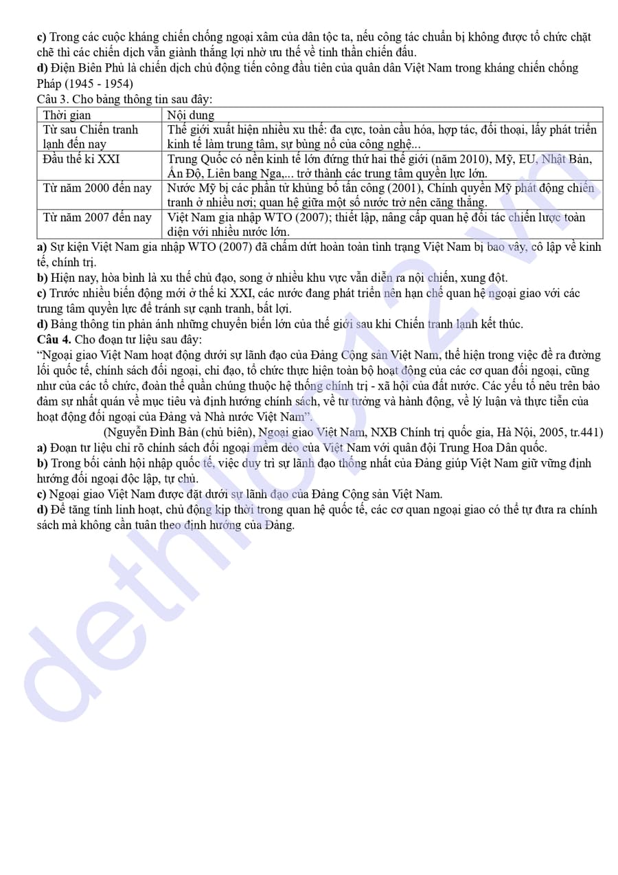 Đề thi thử tốt nghiệp môn sử Cao Bằng 2026  4