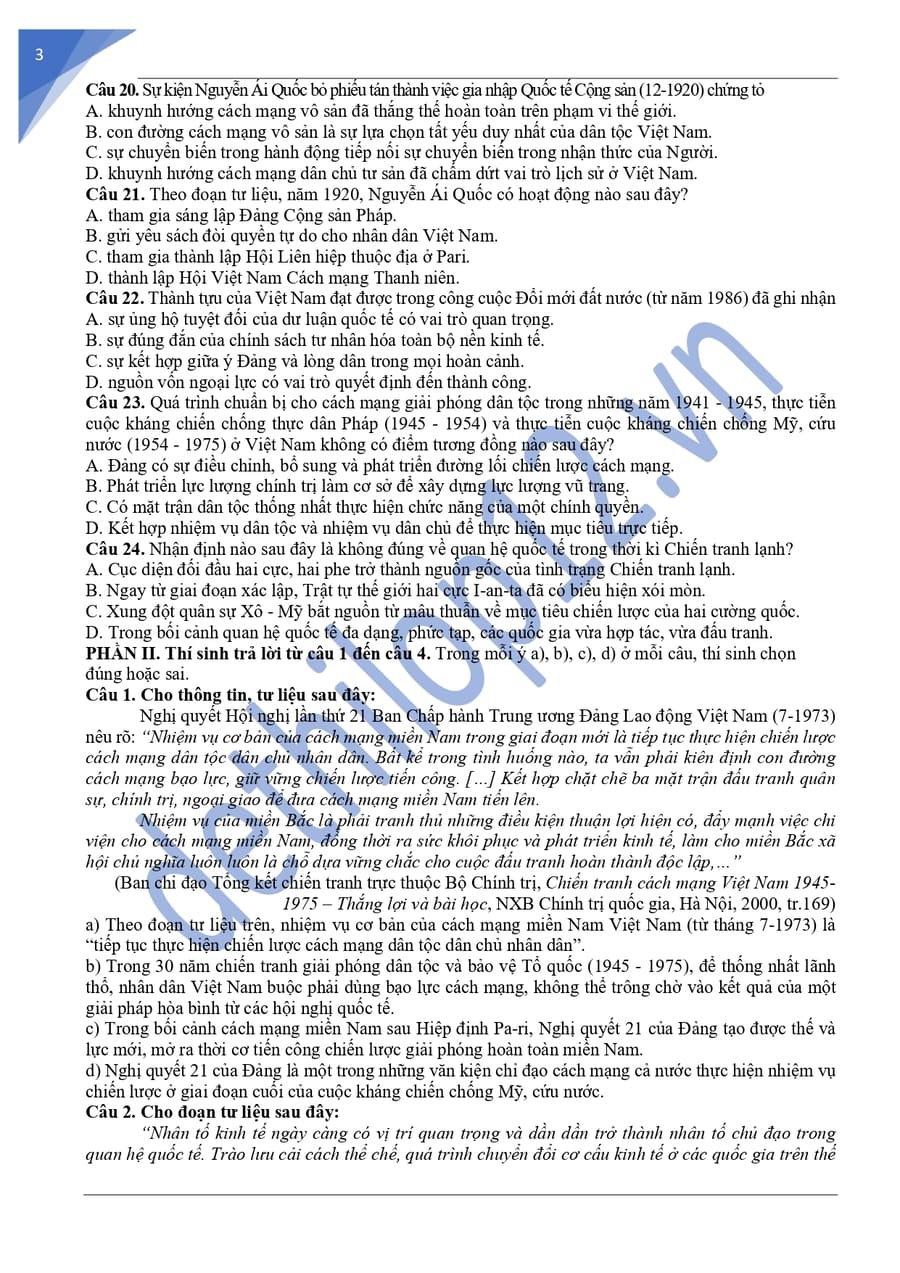 Đề thi thử tốt nghiệp môn sử cụm chuyên môn số 11 2026 3