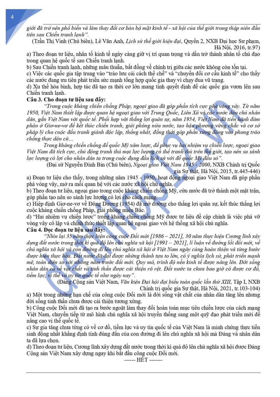 Đề thi thử tốt nghiệp môn sử cụm chuyên môn số 11 2026 8 Đề thi thử tốt nghiệp môn sử cụm chuyên môn số 11 2026 4