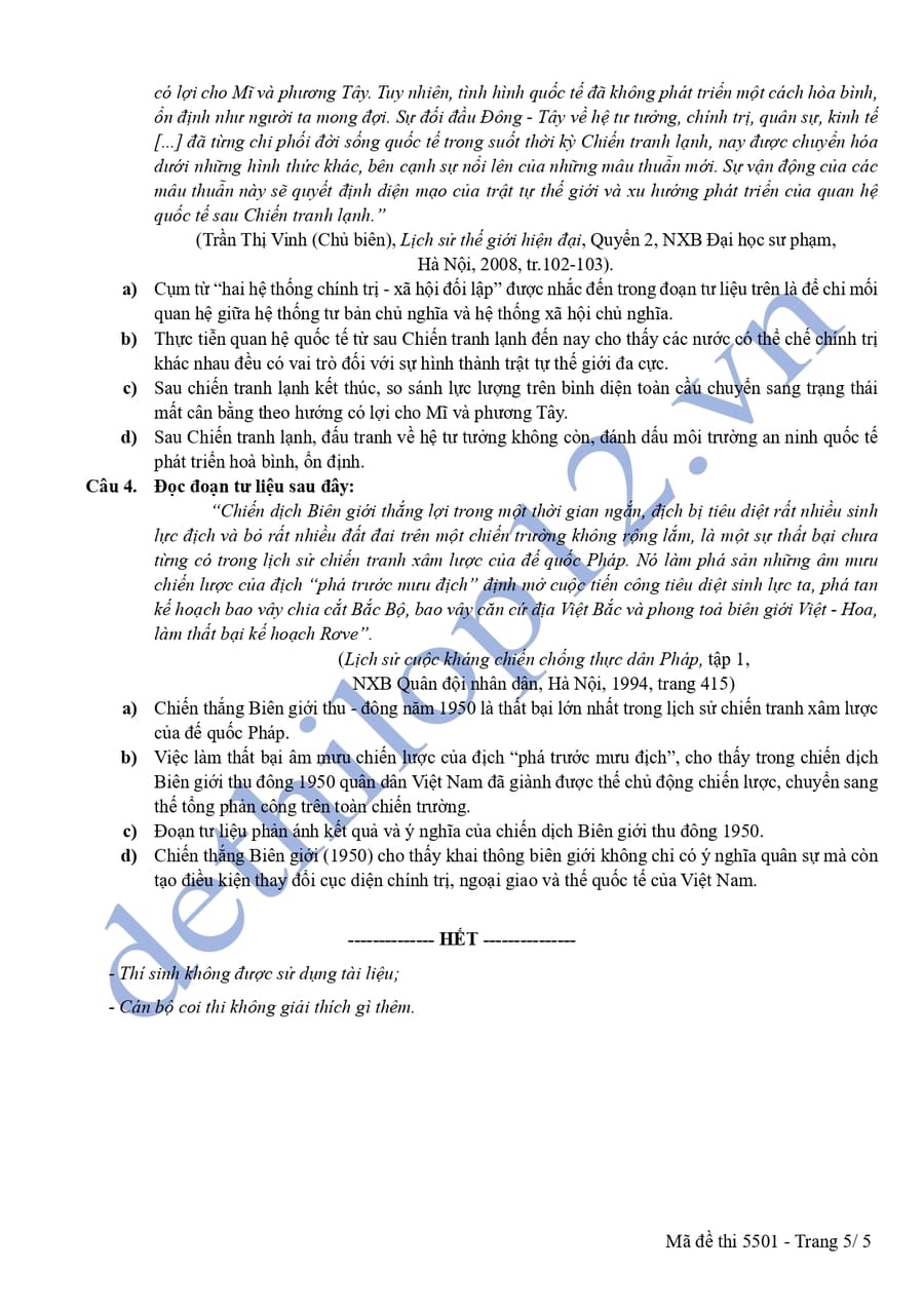 Đề thi thử tốt nghiệp môn sử cụm THPT Tứ Kỳ Ninh Giang 2026 10 Đề thi thử tốt nghiệp môn sử cụm THPT Tứ Kỳ Ninh Giang 2026 5