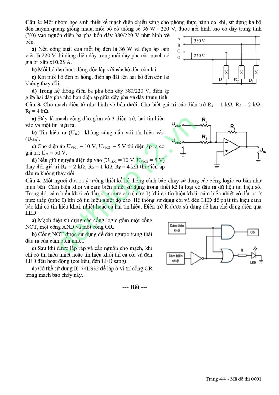 Đề thi thử tốt nghiệp môn Công nghệ công nghiệp Đà Nẵng 2026 4