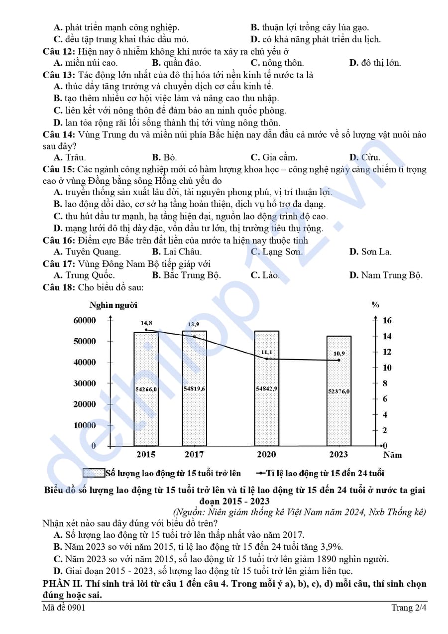 Đề thi thử tốt nghiệp môn địa Đồng Nai 2026  2