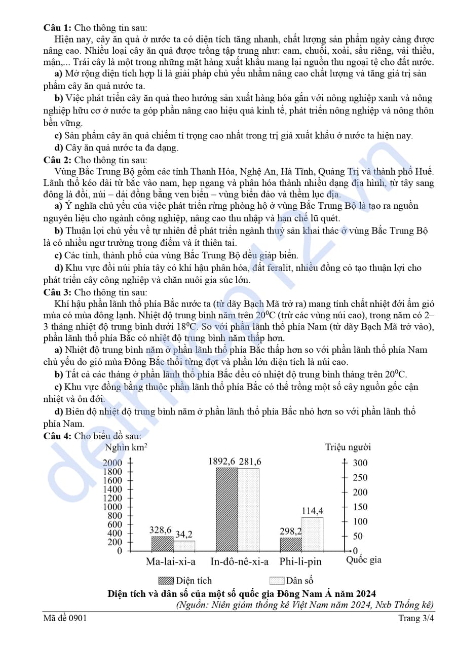 Đề thi thử tốt nghiệp môn địa Đồng Nai 2026  3