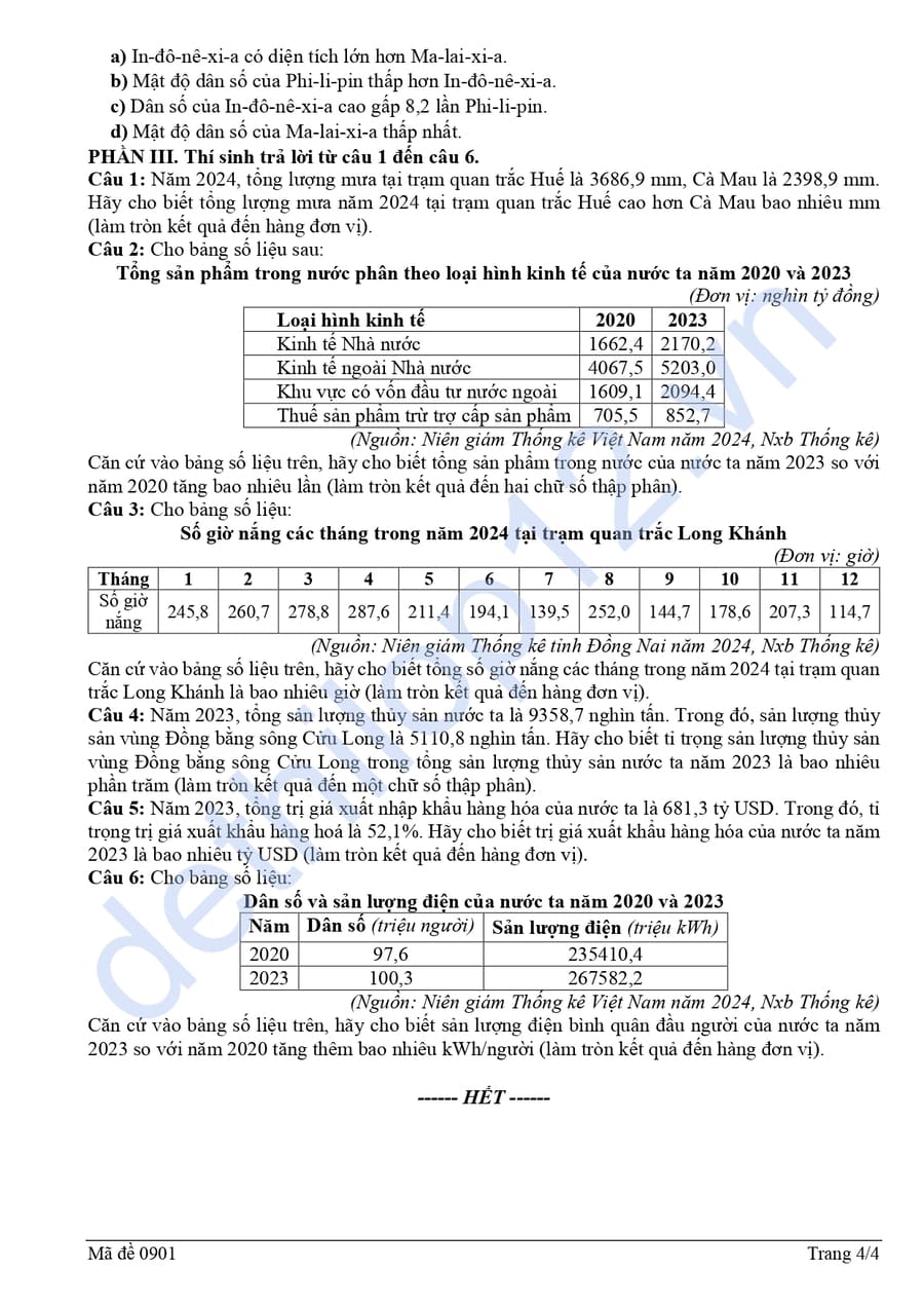 Đề thi thử tốt nghiệp môn địa Đồng Nai 2026 có đáp án 8 Đề thi thử tốt nghiệp môn địa Đồng Nai 2026 4