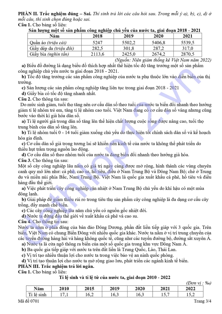 Đề thi thử tốt nghiệp môn địa THPT Quỳnh Lưu 2 2026 2