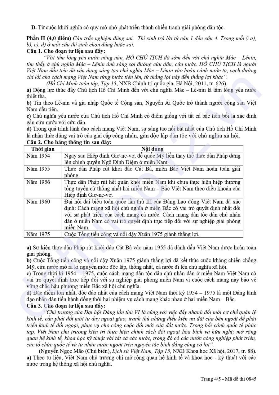 Đề thi thử tốt nghiệp môn sử Đồng Nai 2026 4