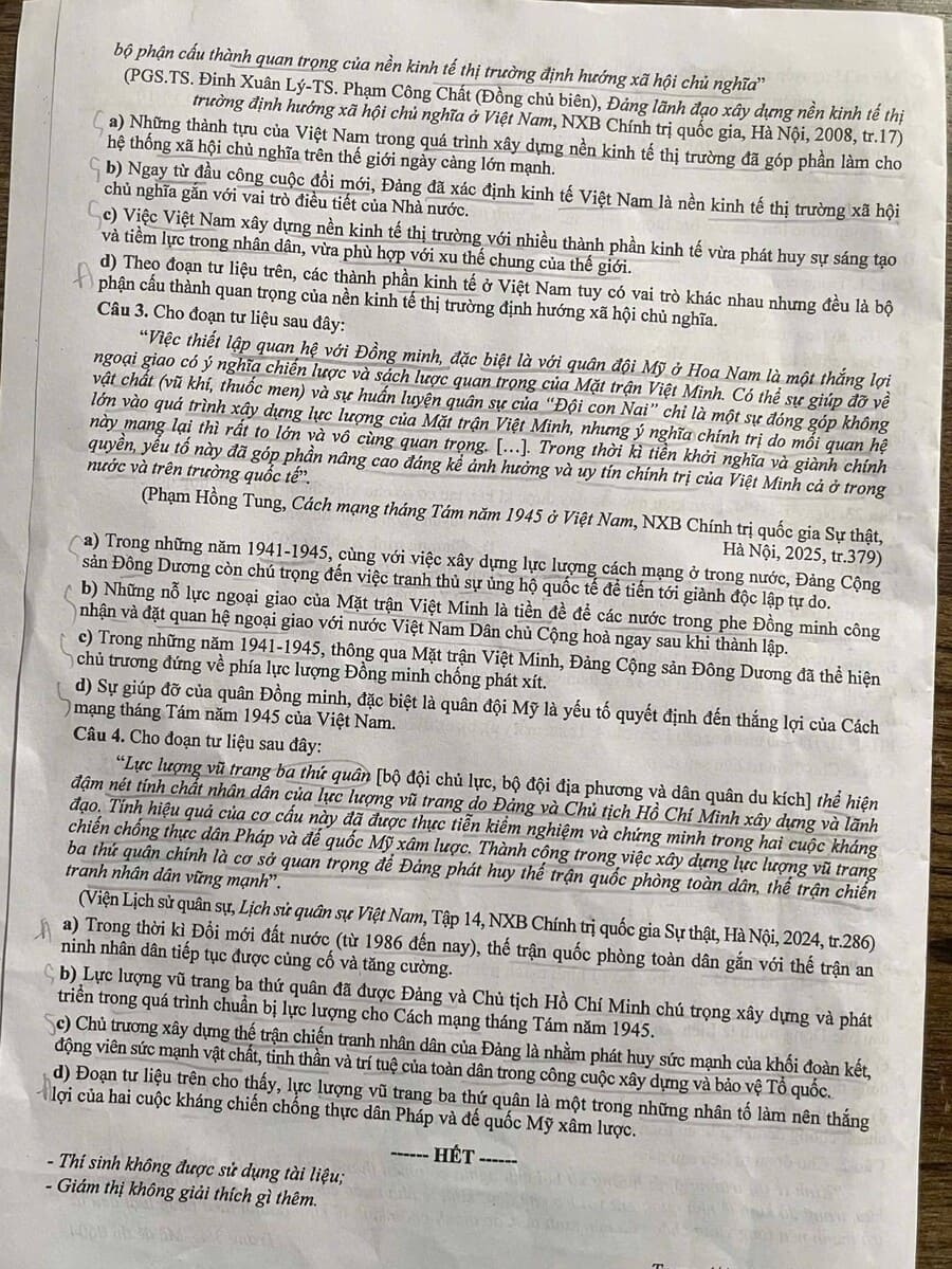 Đề thi thử tốt nghiệp môn sử Quảng Trị 2026 4