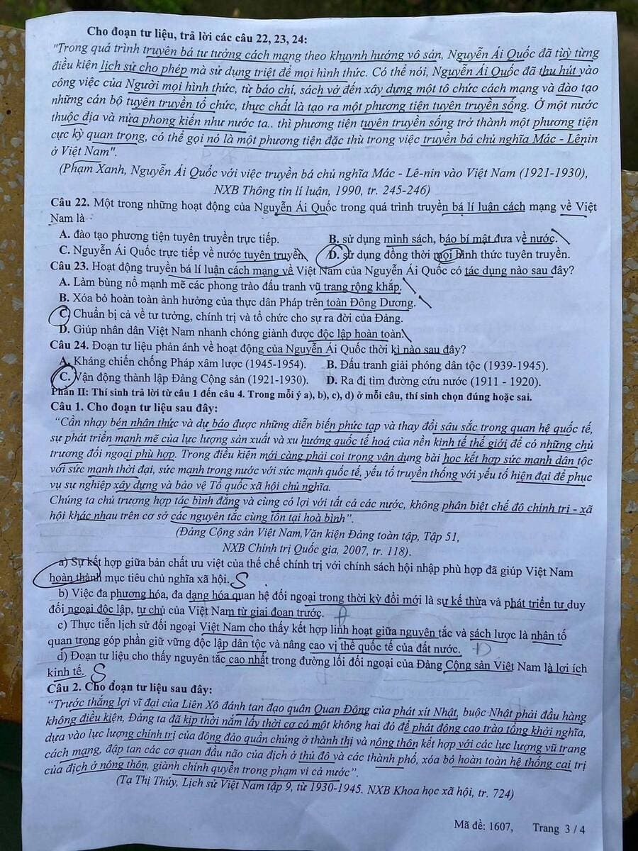 Đề thi thử tốt nghiệp môn sử Thanh Hoá 2026 lần 2 3