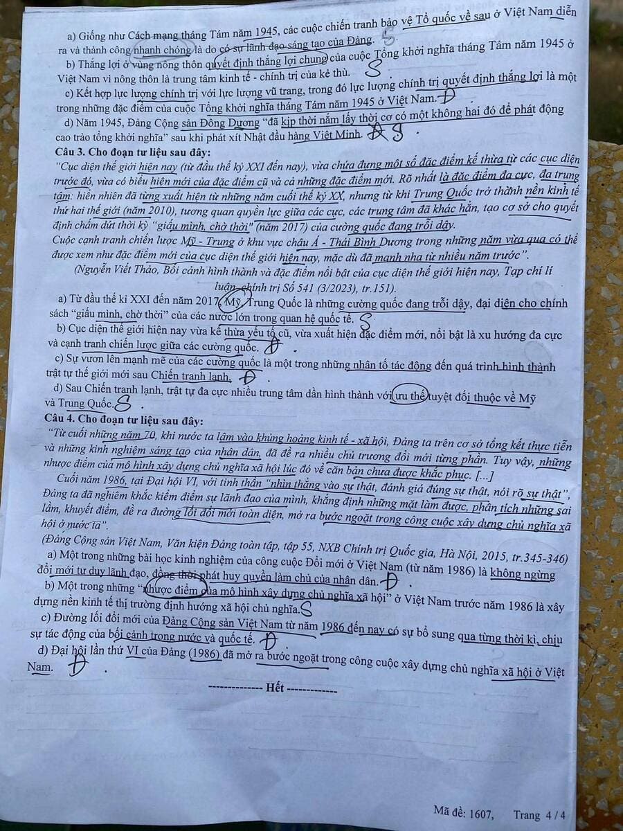 Đề thi thử tốt nghiệp môn sử Thanh Hoá 2026 lần 2 2