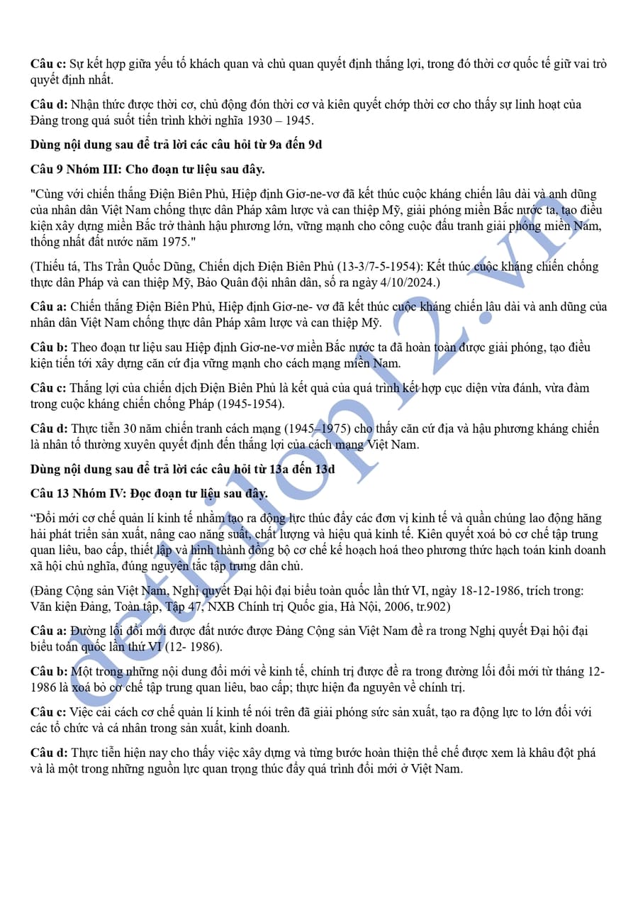 Đề thi online tốt nghiệp môn sử Thanh Hoá 2026 5