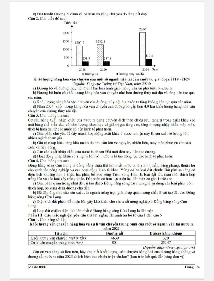 Đề thi thử tốt nghiệp địa lí cụm chuyên môn số 11 2026 3