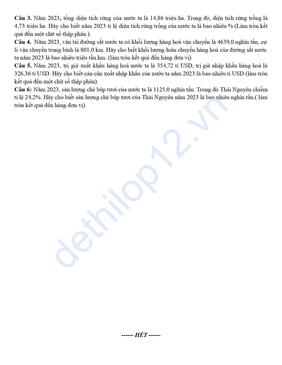 Đề thi thử môn địa THPT Hương Khê 2026  4