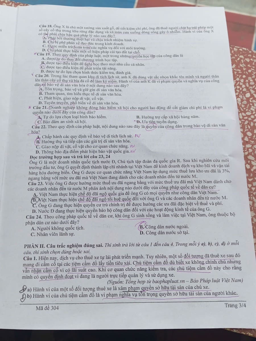 Đề thi HK2 môn KTPL lớp 12 Lạng Sơn 2026 có đáp án 3