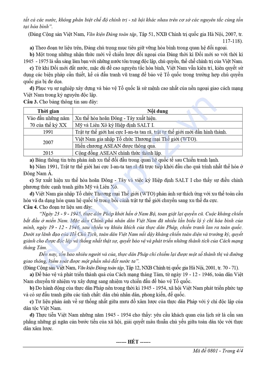 Đề thi khảo sát môn sử Ninh Bình 2026 lần 3 4