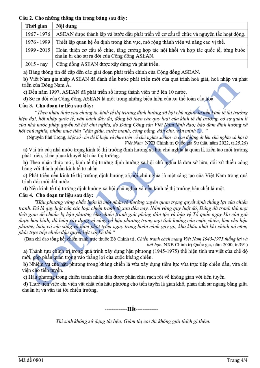 Đề thi thử tốt nghiệp môn Sử Sơn La 2026 lần 3 có đáp án 8 Đề thi thử tốt nghiệp môn Sử Sơn La 2026 lần 3 4