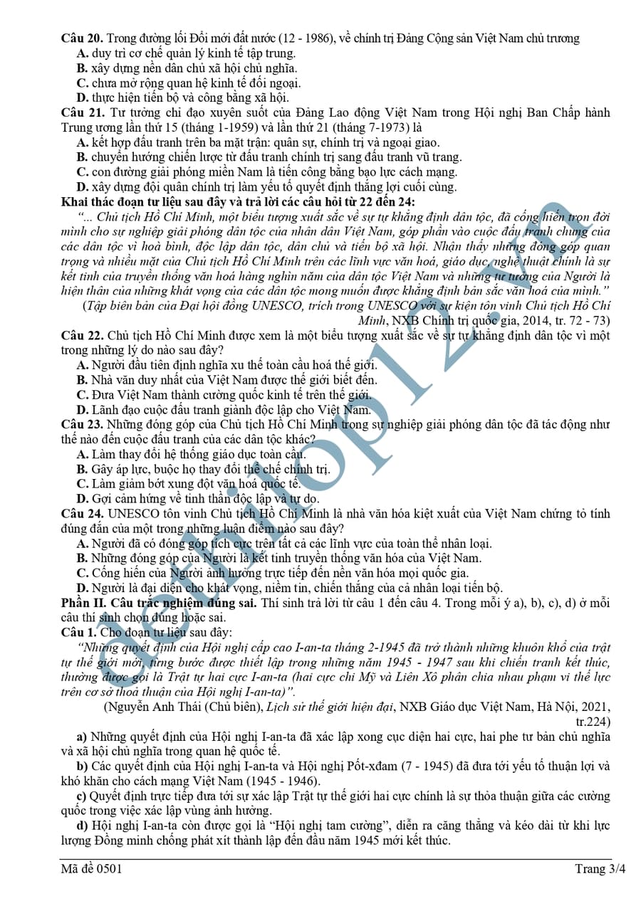 Đề thi thử tốt nghiệp môn sử Điện Biên 2026  3