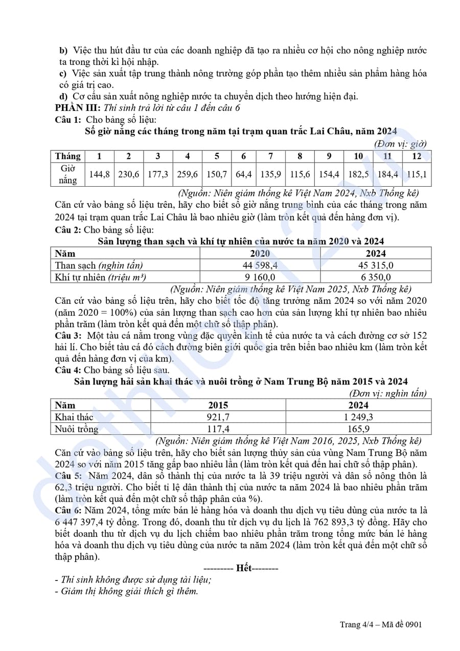 Đề thi thử tốt nghiệp môn Địa Lâm Đồng 2026  4