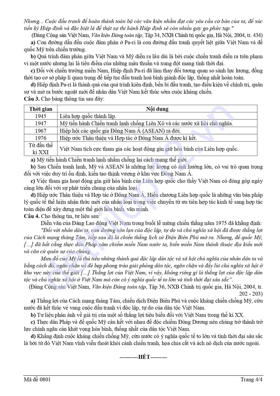 Đề thi thử tốt nghiệp môn sử Lần 4 Ninh Bình 2026 4