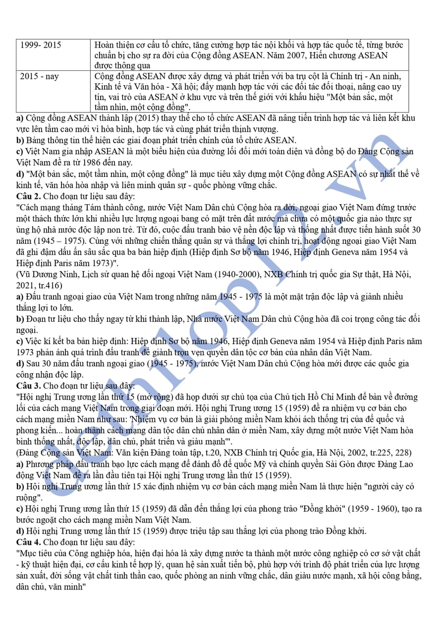Đề thi thử tốt nghiệp môn sử Cụm THPT số 1 Hà Nội 2026 4
