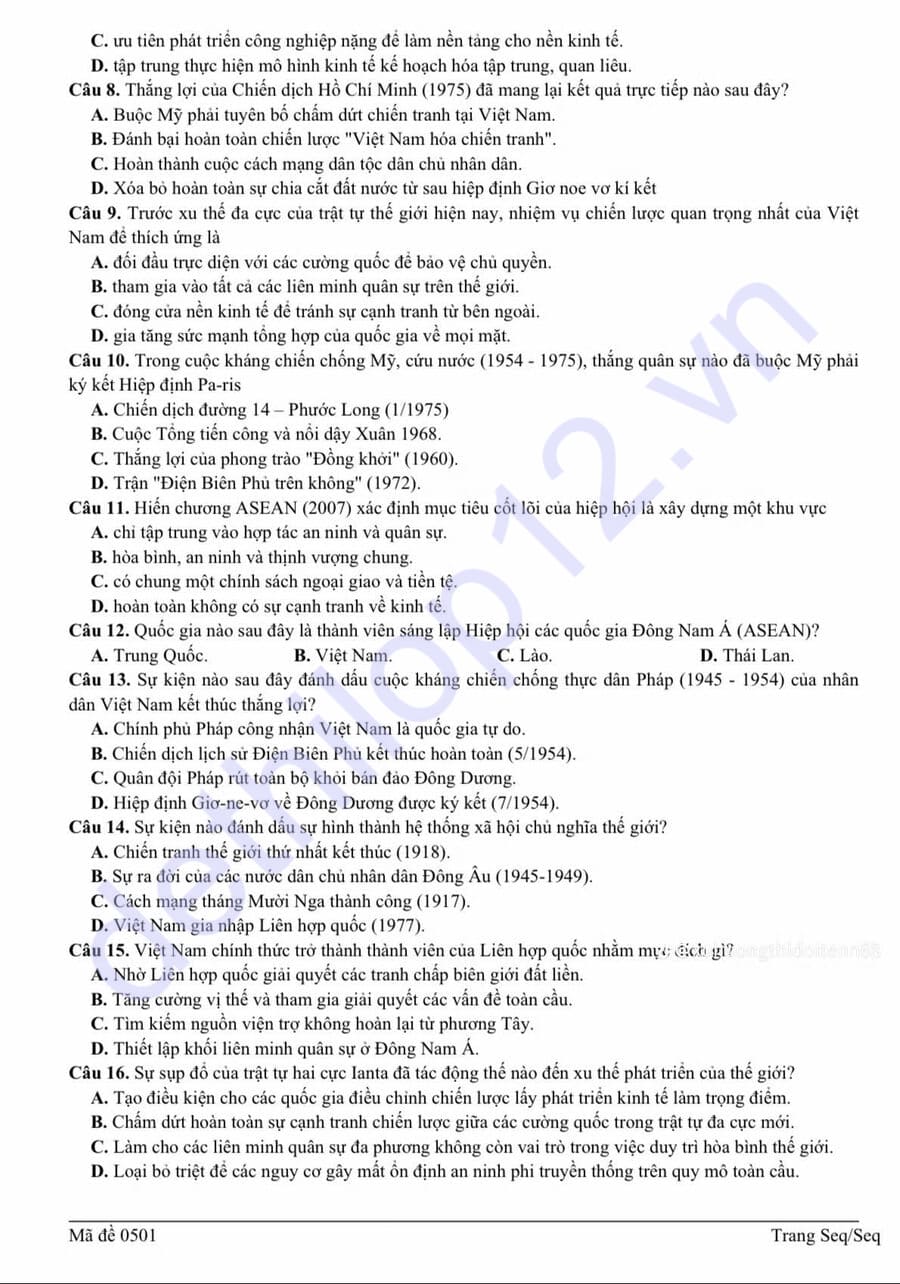 Đề thi thử tốt nghiệp môn sử cụm 09 THPT Phú Thọ 2026 lần 2 2